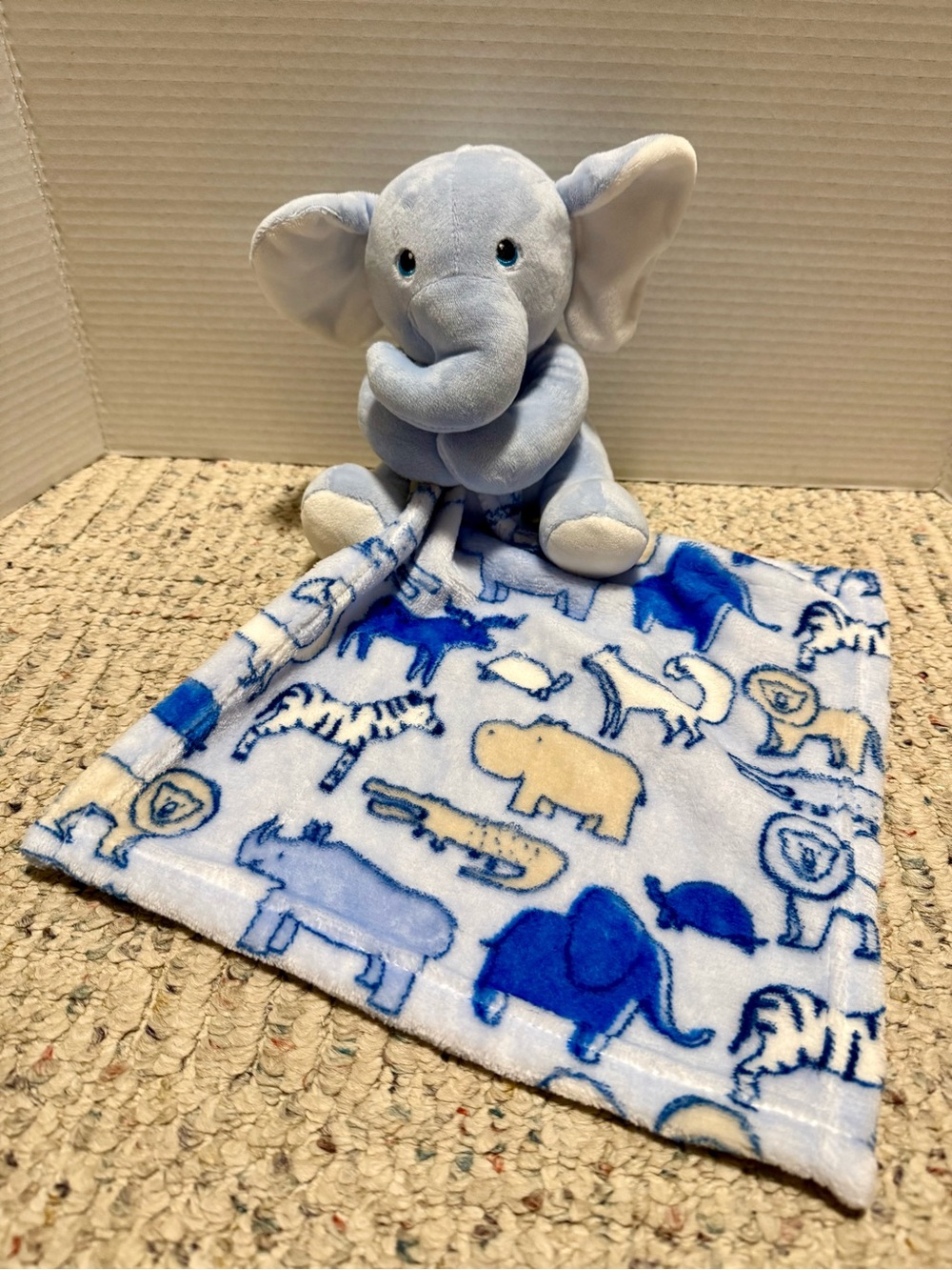 Little Beginnings Blue Elephant Lovey Plush Security Blanket New Without Tag